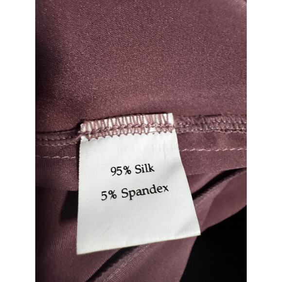 Chansonette 95% Silk Slip Dress Babydoll Top Mauve Adjustable Straps Side Zip - Picture 8 of 8
